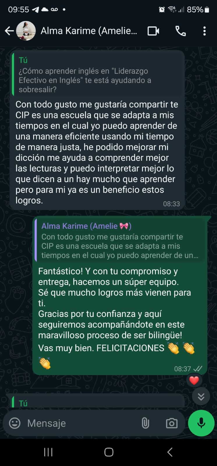 Testimonio estudiante